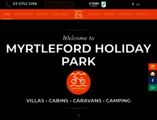 myrtlefordholidaypark.com.au screenshot