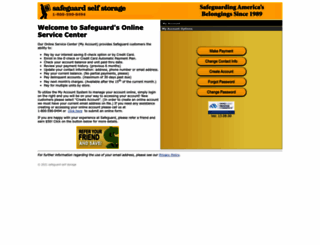 mysafeguardselfstorage.com screenshot