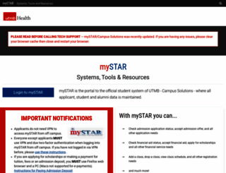 mystar.utmb.edu screenshot