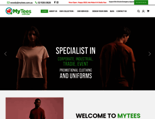 mytees.com.au screenshot