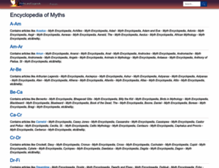 mythencyclopedia.com screenshot