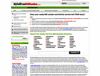 mytollfree800number.com screenshot
