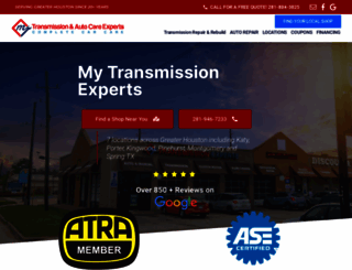 mytransmissionexperts.com screenshot