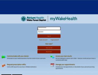 mywakehealth.org screenshot