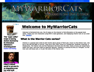 mywarriorcats.com screenshot