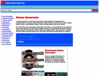namegeneratorfun.com screenshot
