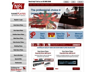 nameplatesinternational.com.au screenshot