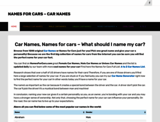namesforcars.com screenshot