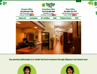 naritafamilydental.com screenshot