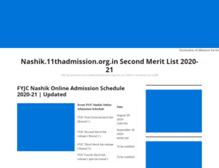 nashik.11thadmission.net.in screenshot