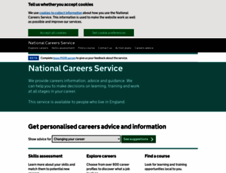 nationalcareersservice.direct.gov.uk screenshot