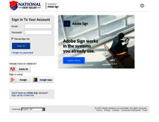 nationaldebtrelief.na1.echosign.com screenshot