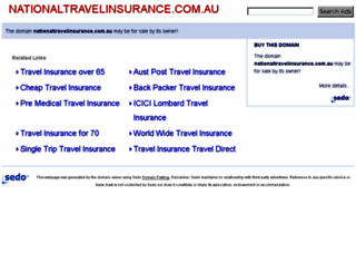 nationaltravelinsurance.com.au screenshot