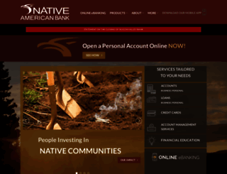 nativeamericanbank.com screenshot