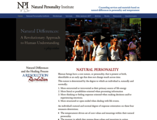 naturalpersonalityinstitute.com screenshot