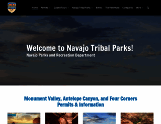 navajonationparks.org screenshot