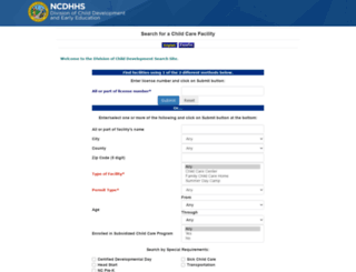 ncchildcaresearch.dhhs.state.nc.us screenshot