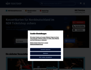 ndrticketshop.de screenshot