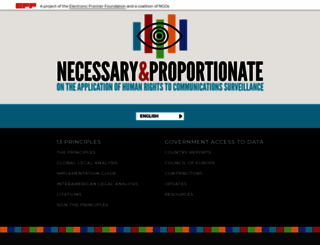 necessaryandproportionate.org screenshot