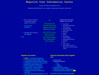 negativeionsinformation.org screenshot