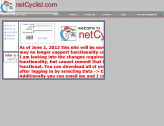 netcyclist.d8asolutions.com screenshot