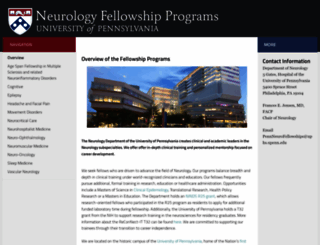neurofellowships.uphs.upenn.edu screenshot