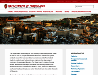 neurology.wisc.edu screenshot