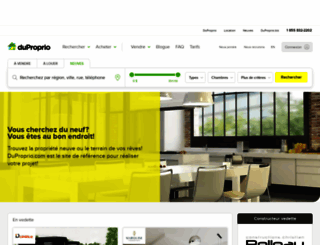 neuves.duproprio.com screenshot