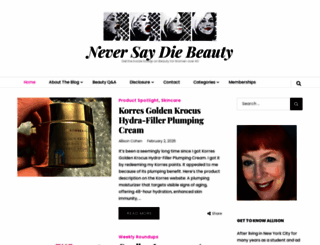 neversaydiebeauty.com screenshot