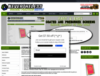 neverthelessscreenprintingsupplies.com screenshot
