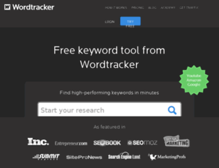 new.wordtracker.com screenshot