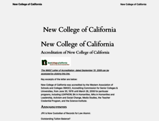 newcollege.edu screenshot