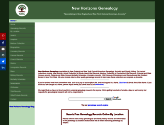 newhorizonsgenealogicalservices.com screenshot