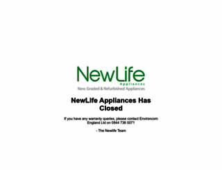 newlifeappliances.co.uk screenshot