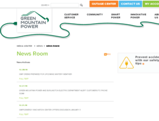 news.greenmountainpower.com screenshot