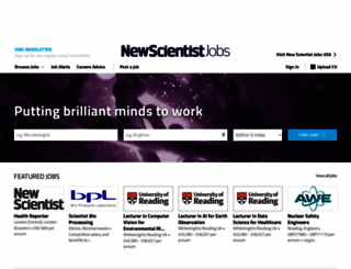 newscientistjobs.com screenshot