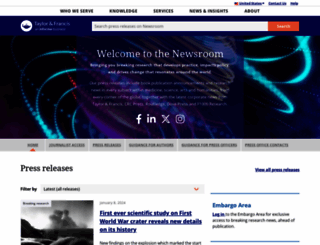 newsroom.taylorandfrancisgroup.com screenshot
