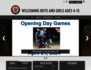 newtonllbaseball.org screenshot