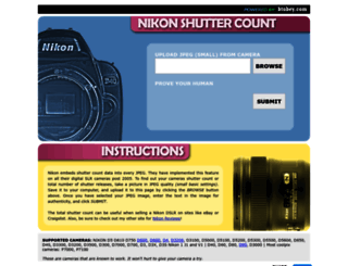 nikonshuttercount.com screenshot
