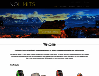 no-limits.myshopify.com screenshot