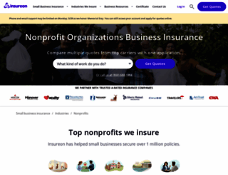nonprofit.insureon.com screenshot