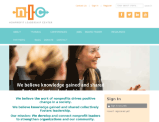 nonprofitleadershipcenter.site-ym.com screenshot