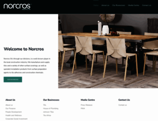 norcros.co.za screenshot