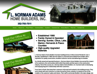normanadamshomebuilders.com screenshot