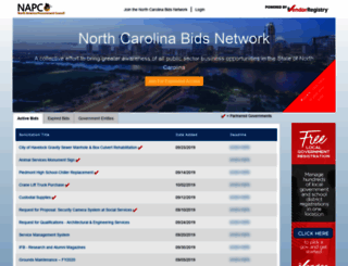 northcarolinabids.com screenshot