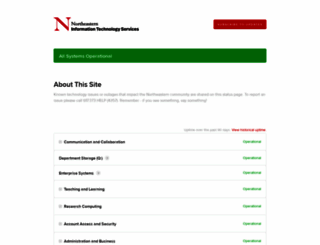 northeastern.statuspage.io screenshot