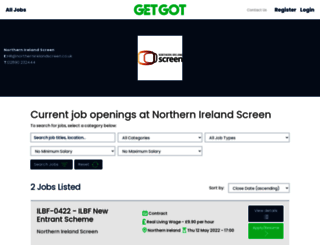 northernirelandscreen.getgotjobs.co.uk screenshot