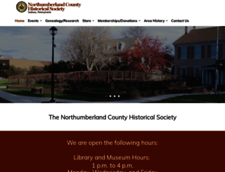 northumberlandcountyhistoricalsociety.org screenshot