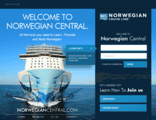 norwegiancentral.ncl.com screenshot
