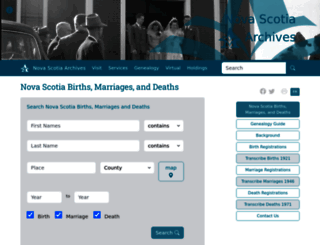 novascotiagenealogy.com screenshot